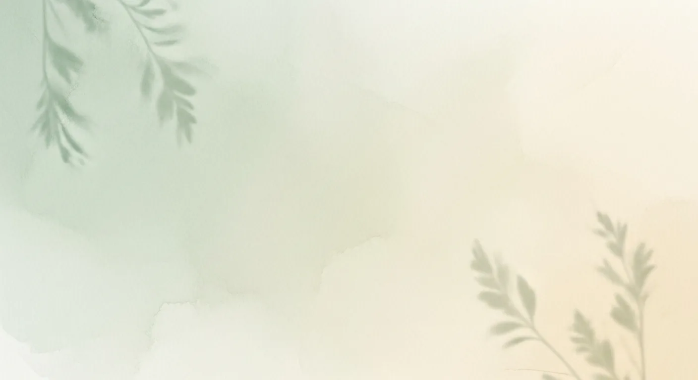 Soft sage and cream botanical shadows